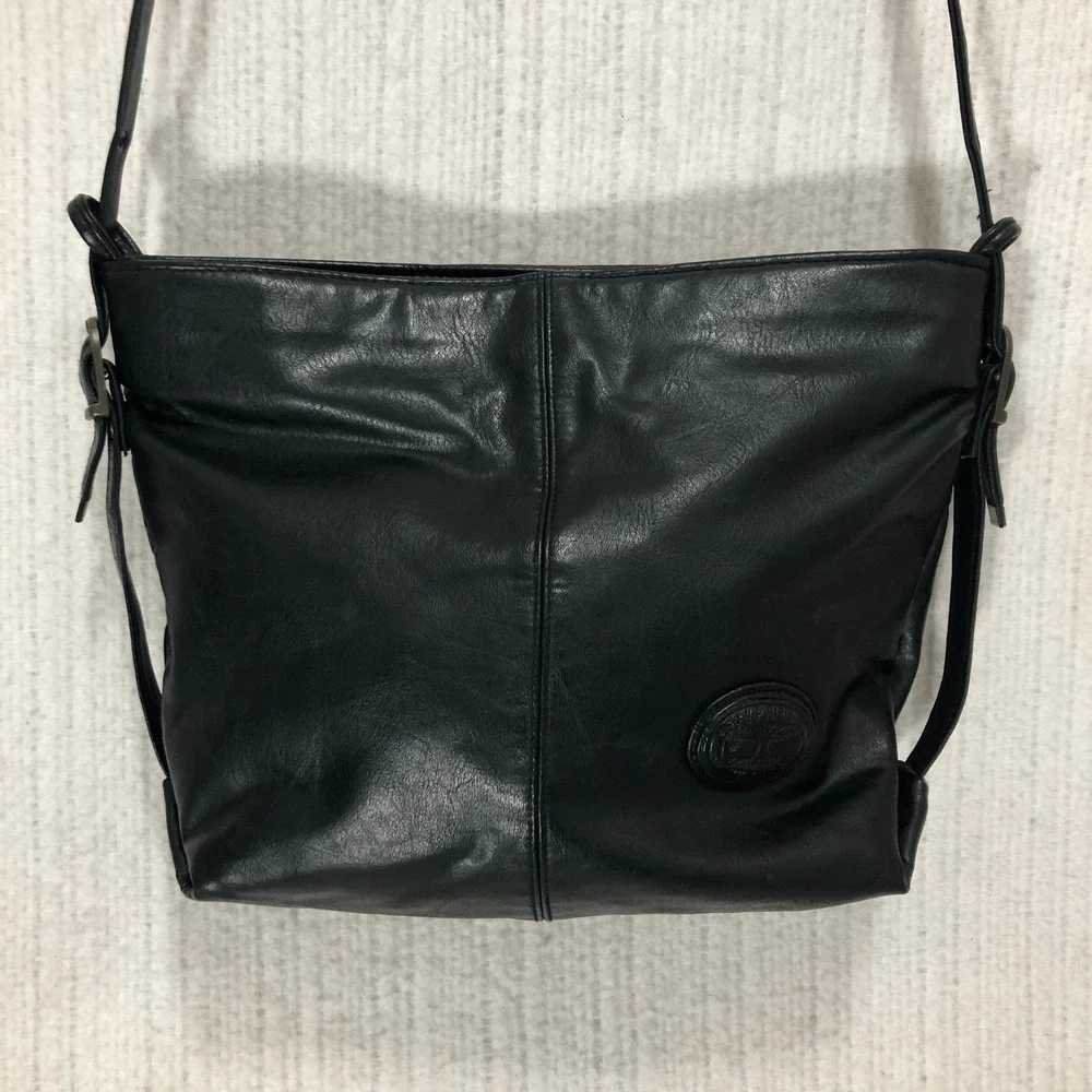 Cypress & Wood Black Faux‎ Leather Shoulder Bag Crossbody Messenger Style